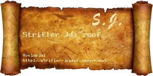 Strifler József névjegykártya